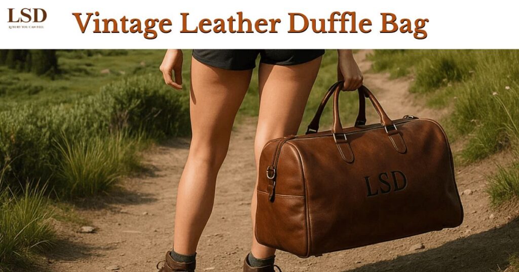 vintage leather duffle bag